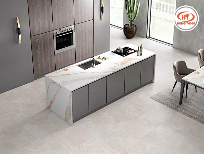 Đá nhân tạo ốp bếp phù hợp với phong cách tối giản