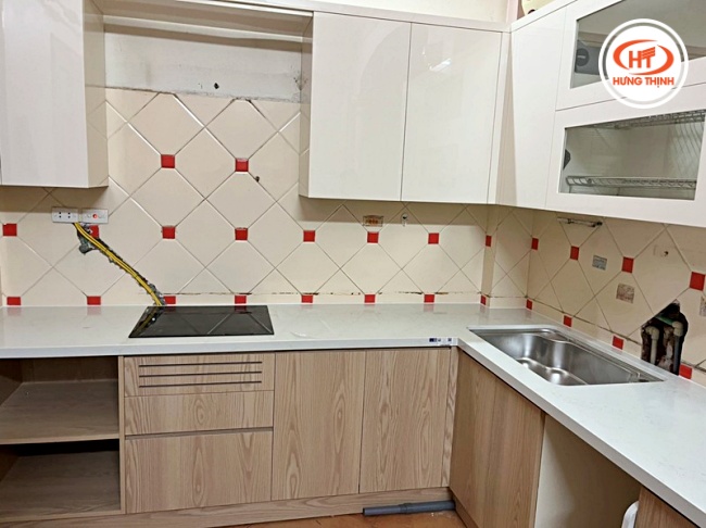 Tổng quan bàn bếp ốp đá nhân tạo Vicostone BQ8220