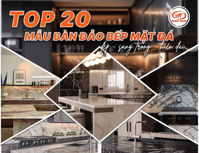 Top 20 mẫu bàn đảo bếp mặt đá đẹp