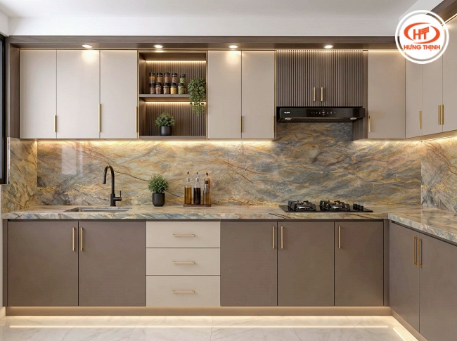 Bàn bếp đá Q Fusion Quartz có khả năng chịu lực, chịu nhiệt và chống trầy xước tốt