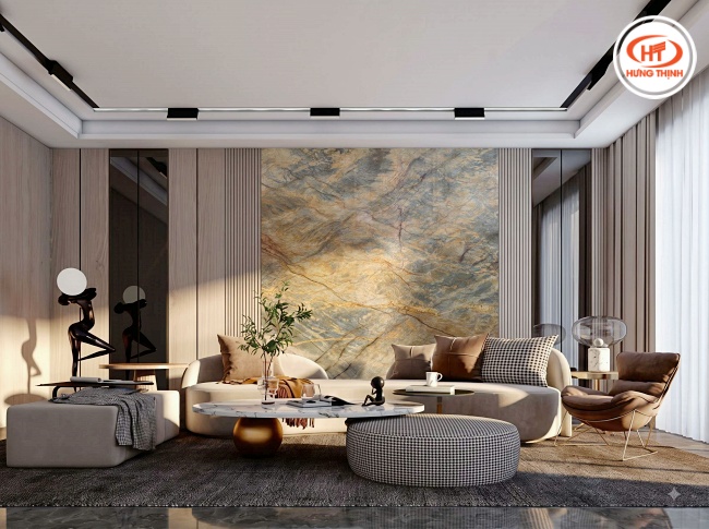 Với sự chuyển màu nghệ thuật, đá Q Fusion Quartzite có thể được khai thác để tạo nên những bức tranh đá mang tính nghệ thuật
