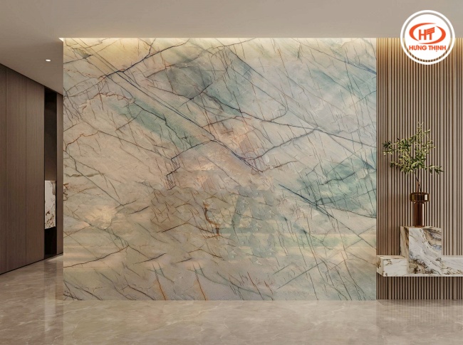 Đá Thạch Anh Verona Green phù hợp để chế tác tranh đá trang trí